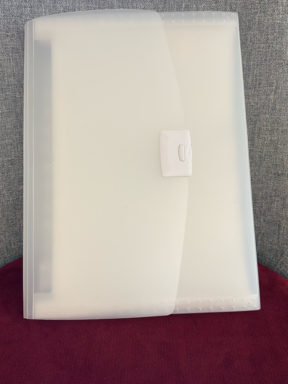 Pre Own Clear Poly Expanding Accordion File Organizer with Tabs& Closure-13”x10”